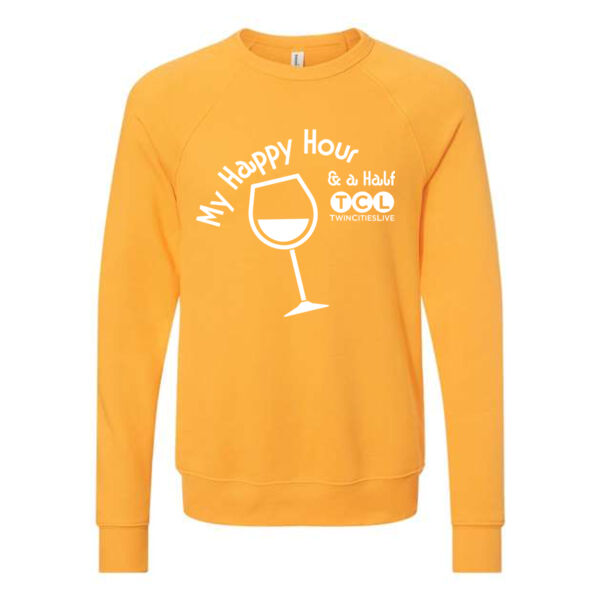 BELLA + CANVAS Unisex Sponge Fleece Raglan Crewneck Sweatshirt - Printed Logo Thumbnail