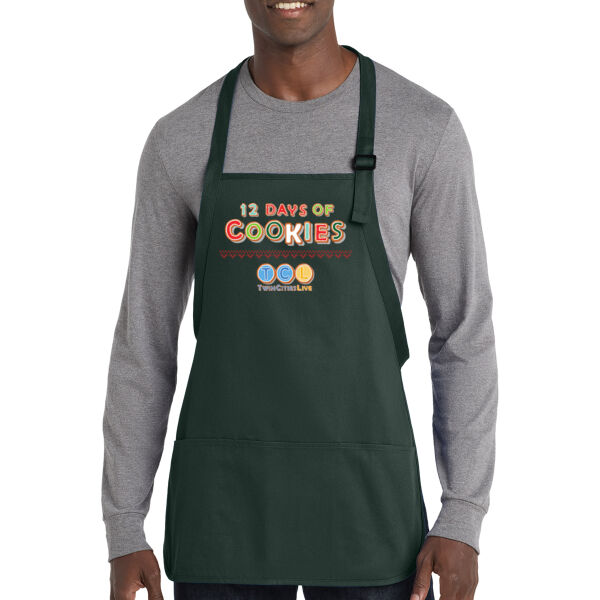 Port Authority Medium Length Apron with Pouch Pockets - Printed Logo Thumbnail